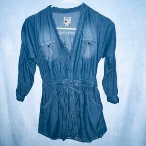 Prototype Authentic Denim Chambray 3/4 Sleeve Shirt S